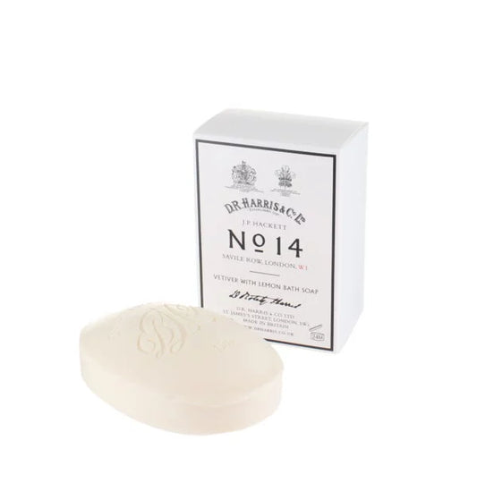 D.R. Harris No. 14 Vetiver & Lemon Bath Soap – Triple-Milled 150g Bar With Fresh Vetiver And Lemon.