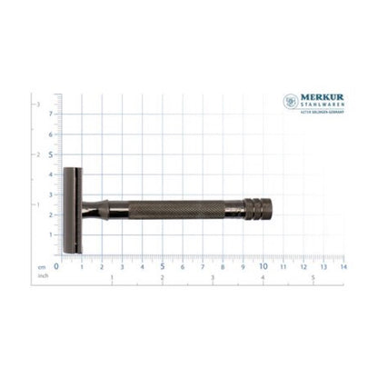 MERKUR 23C Metallic Grey safety razor scale view