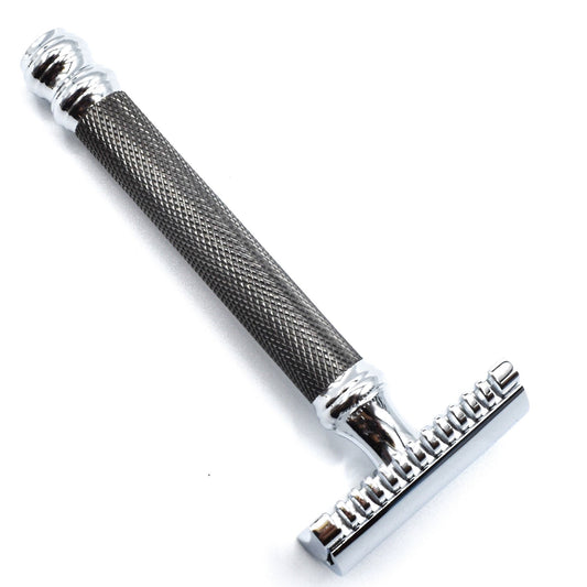 Parker 26C open comb double edge safety razor with graphite handle, razor only.