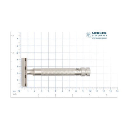 MERKUR 34 INOX XL Satin safety razor scale view