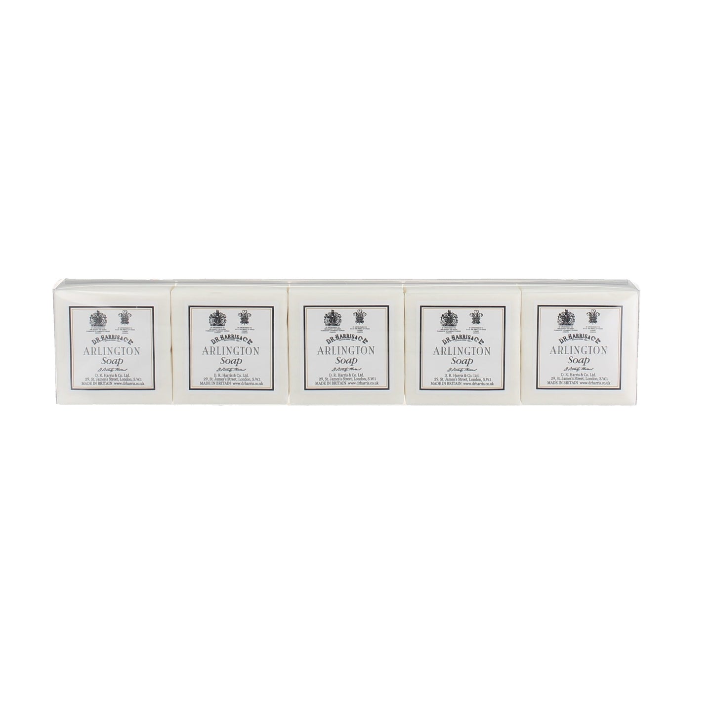 D.R. Harris Arlington Guest Soap 5 x 40g pack of triple-milled soap bars