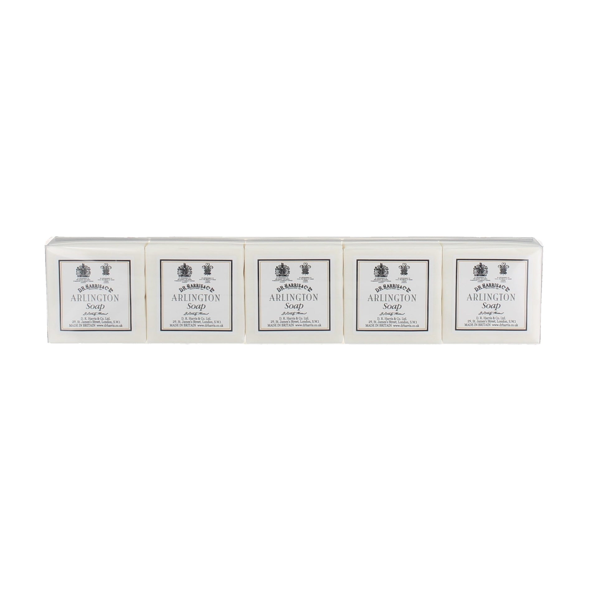 D.R. Harris Arlington Guest Soap 5 x 40g pack of triple-milled soap bars