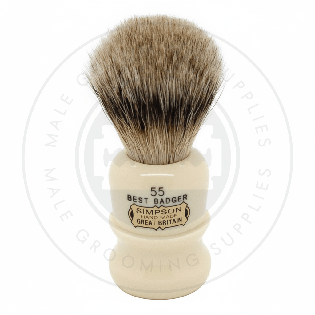 Simpsons Fifty Series faux ivory shaving brush with Best Badger hair - 55 Best