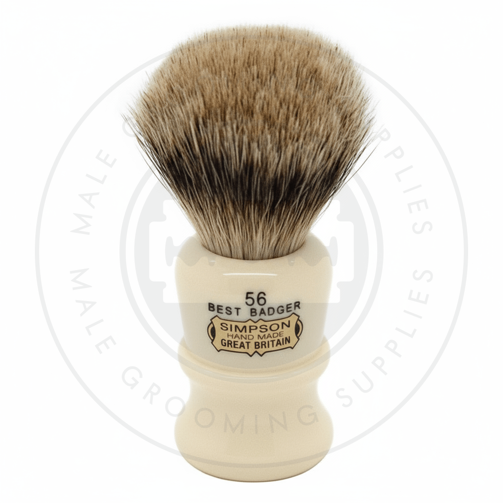 Simpsons Fifty Series faux ivory shaving brush with Best Badger hair - 56 Best