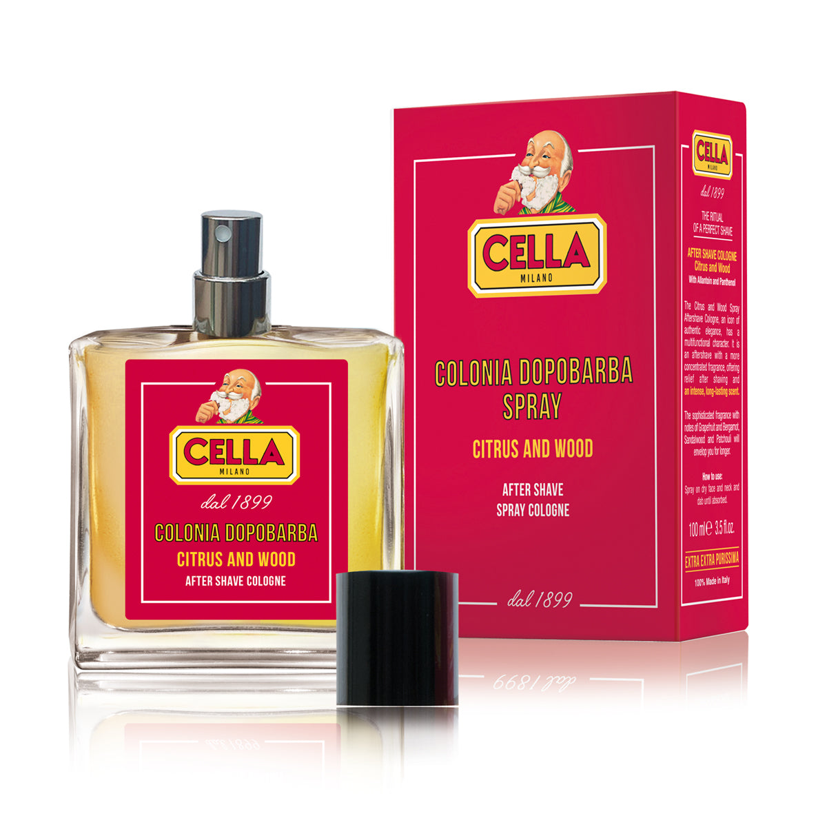Cella After Shave Spray Cologne 100ml With Grapefruit Bergamot Sandalwood And Patchouli
