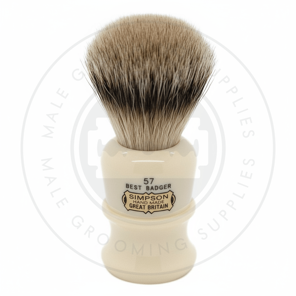Simpsons Fifty Series faux ivory shaving brush with Best Badger hair - 57 Best