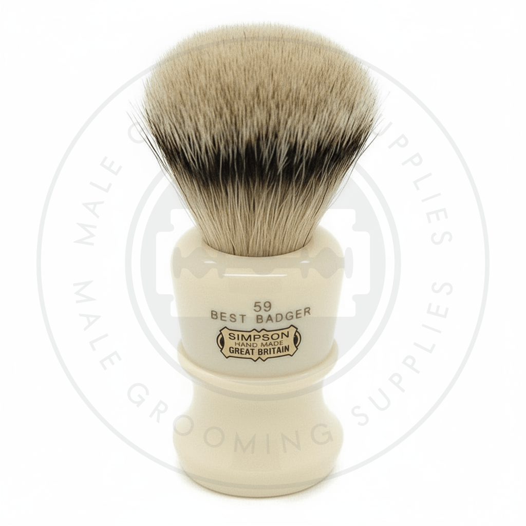 Simpsons Fifty Series faux ivory shaving brush with Best Badger hair - 59 Best