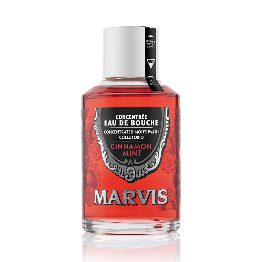 Marvis Cinnamon Mint Mouthwash 120ml front bottle