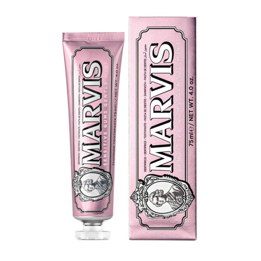 Marvis Sensitive Gums Mint Toothpaste 75ml tube and carton front
