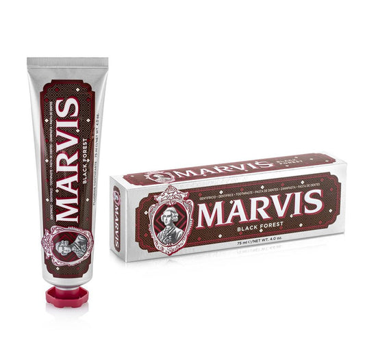 Marvis Black Forest Toothpaste 75ml tube and carton front