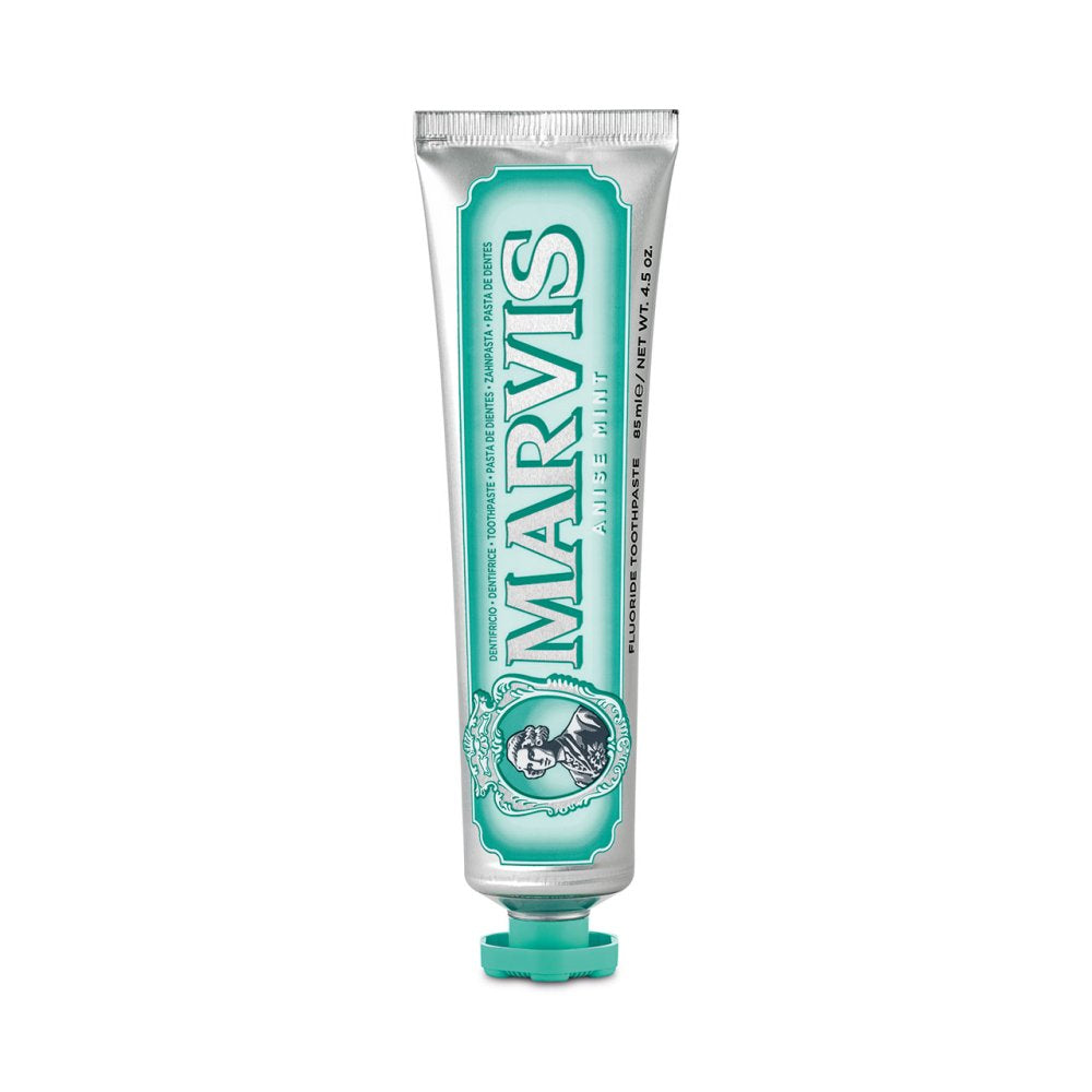 Marvis Anise Mint Toothpaste 85ml carton front detail