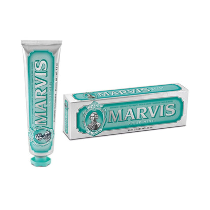Marvis Anise Mint Toothpaste 85ml tube and carton front
