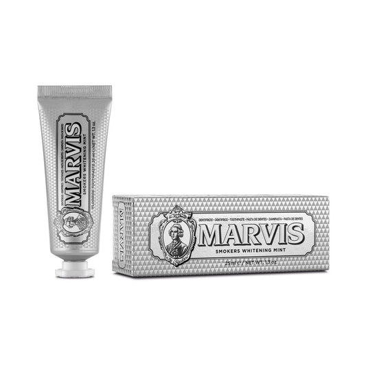 Marvis Smokers Whitening Mint Toothpaste 25ml tube and carton front