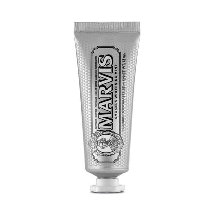 Marvis Smokers Whitening Mint Toothpaste 25ml tube front detail