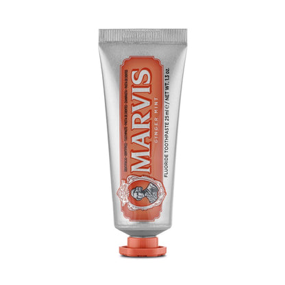 Marvis Ginger Mint Toothpaste 25ml carton front detail