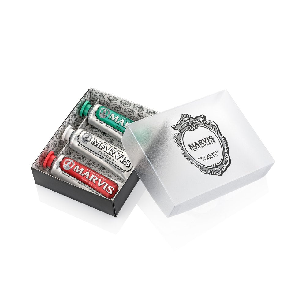 Marvis 3 Flavours Box 25ml box side view