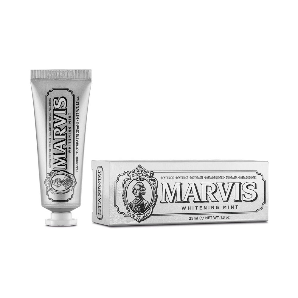 Marvis Whitening Mint Toothpaste 25ml tube and carton front
