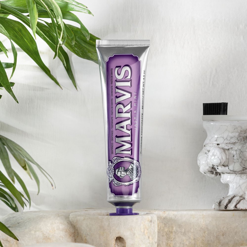 Marvis Jasmin Mint Toothpaste 85ml carton back panel