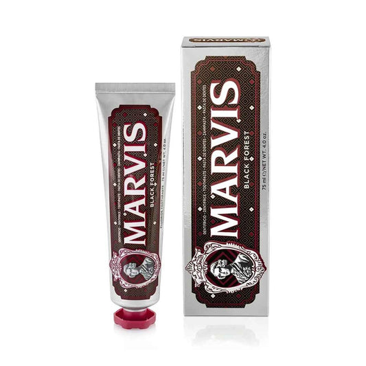 Marvis Black Forest Toothpaste 75ml tube front detail