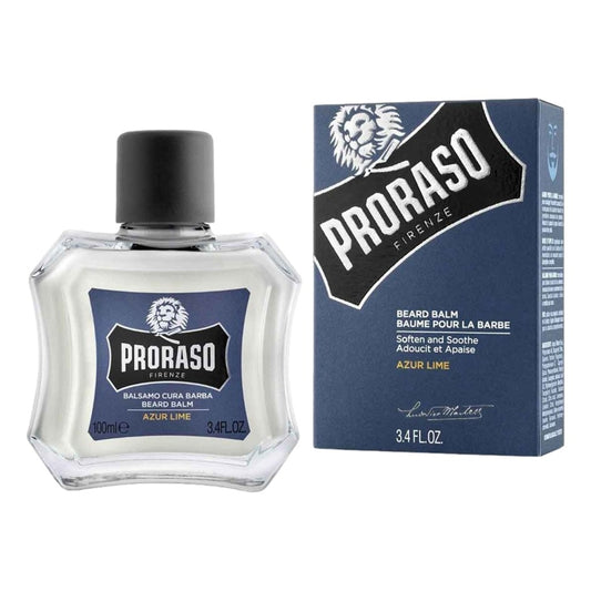 Proraso Azur Lime Beard Balm 100ml for softening new beard growth with box packaging