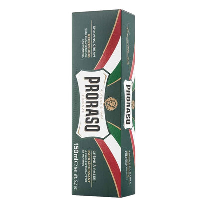 Proraso Green Shaving Cream Tube 150ml with eucalyptus oil and menthol for wet shaving box packaging