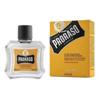 Proraso Wood and Spice After Shave Balm 100ml with warm wood and spice scent for post shave care