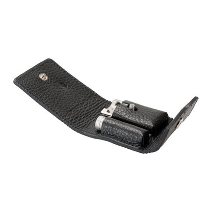 MERKUR 933 INOX travel safety razor open leather case