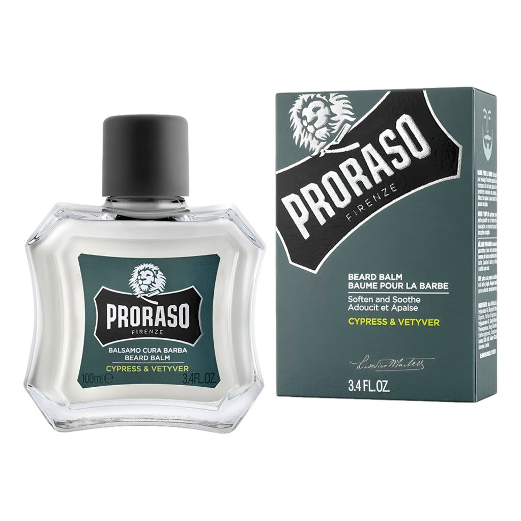 Proraso Cypress And Vetyver Beard Balm 100ml for softening new beard growth with box packaging