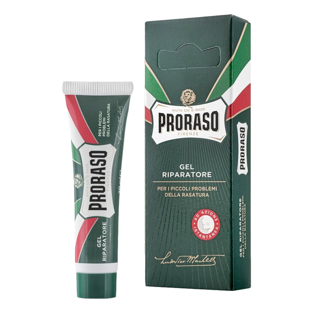 Proraso Razor Cut Repair Gel 10ml for minor shaving nicks and cuts with box packaging