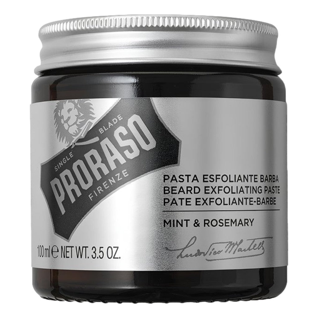 Proraso Beard Exfoliating Paste 60ml with mint and rosemary for beard cleansing and exfoliation