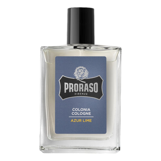 Proraso Azur Lime Cologne 100ml bottle with fresh citrus fragrance and clean barbershop scent