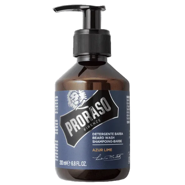 Proraso Azur Lime Beard Wash 200ml for cleansing and refreshing facial hair