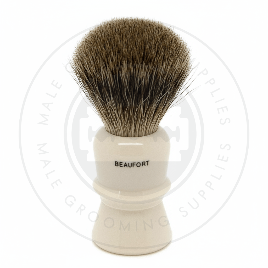 Simpsons Beaufort faux ivory shaving brush with Pure Badger hair - B3