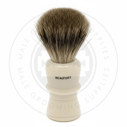 Simpsons Beaufort faux ivory shaving brush with Pure Badger hair - B4 Back