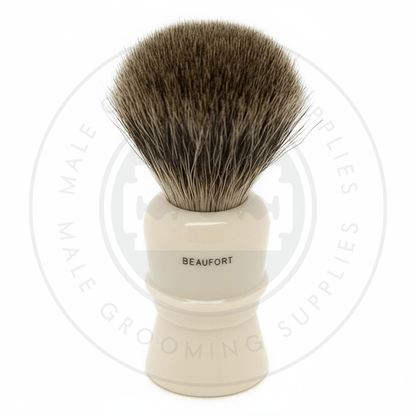 Simpsons Beaufort faux ivory shaving brush with Pure Badger hair - B5 Back