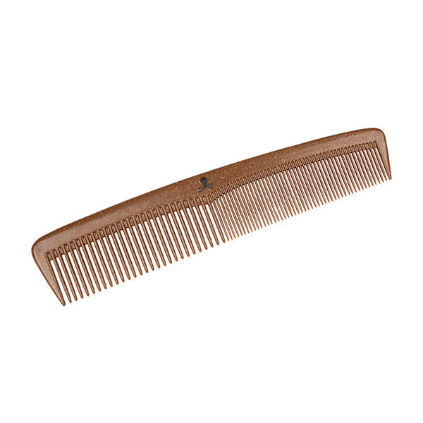 The Bluebeards Revenge Liquid Wood Comb, featuring fine and medium teeth, crafted from biodegradable liquid wood for eco-friendly grooming.