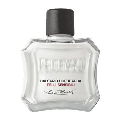 Proraso White Sensitive After Shave Balm 100ml bottle with green tea and oat extract for sensitive skin