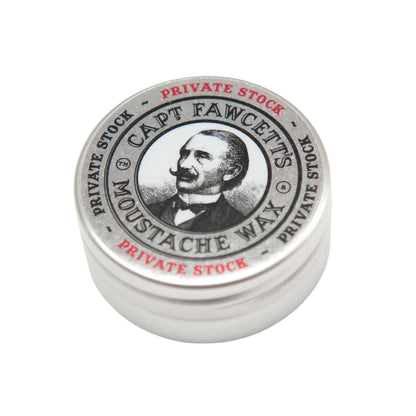 Capt Fawcett's Moustache Wax container on a white background