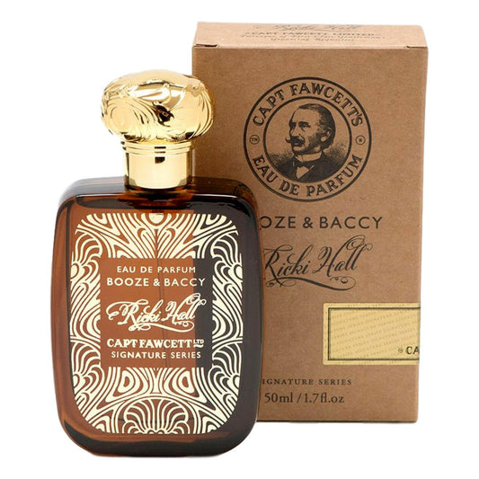 Captain Fawcett Booze & Baccy Eau De Parfum 50ml Glass Bottle With Warm Tobacco And Bay Rum Scent