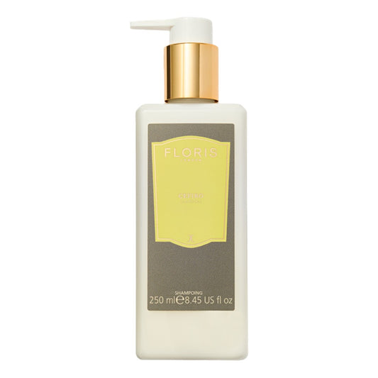 Shampoo bottle with pump on a white background