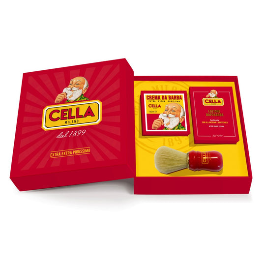 Cella Luxury Shaving Gift Set With Cream Aftershave And Shaving Brush