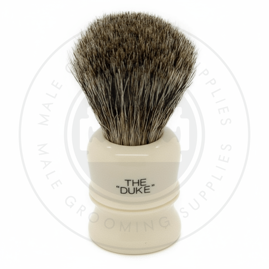 Simpsons Duke faux ivory shaving brush with Best or Pure Badger hair - D2 Pure - Back