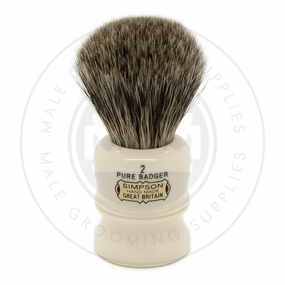 Simpsons Duke faux ivory shaving brush with Best or Pure Badger hair - D2 Pure - Front