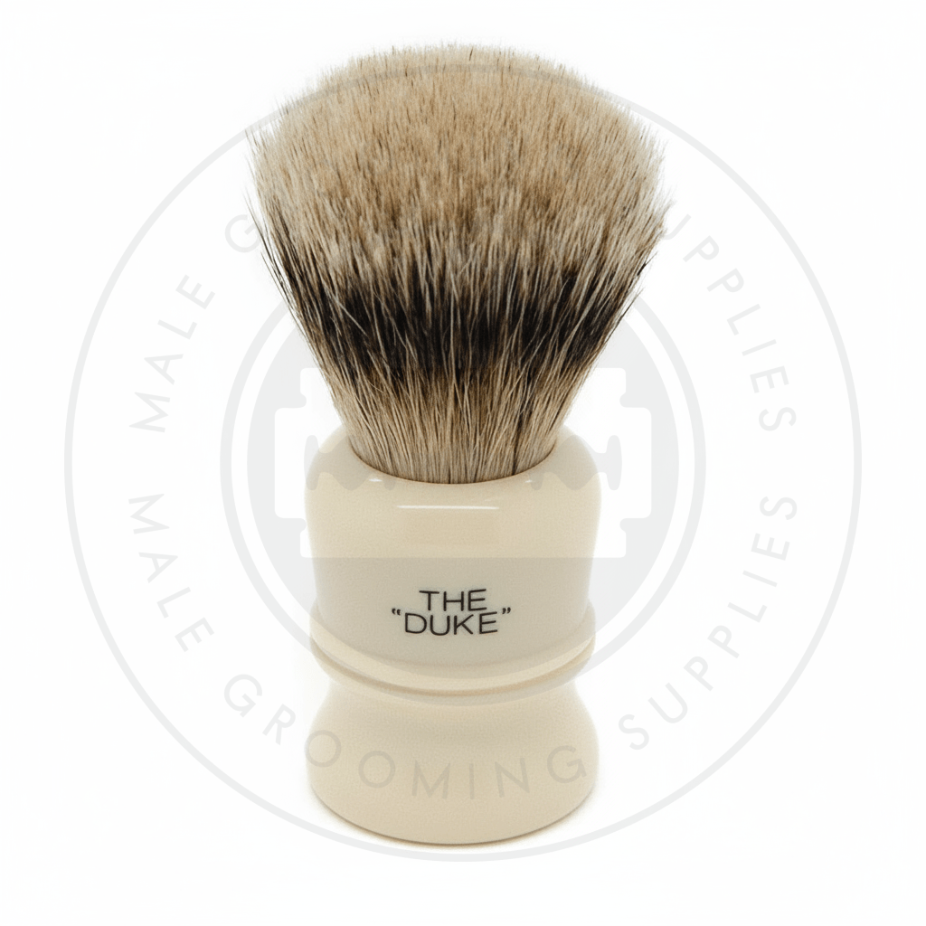 Simpsons Duke faux ivory shaving brush with Best or Pure Badger hair - D3 Best - Back
