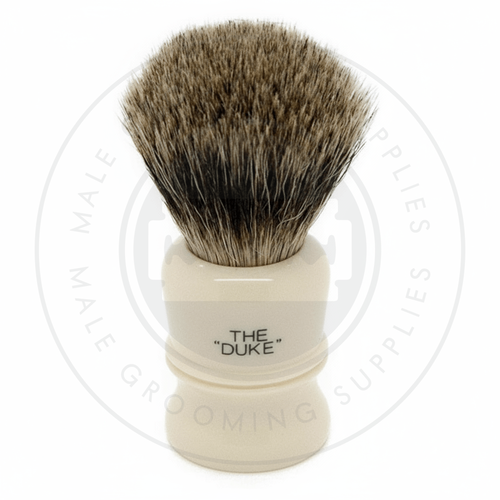 Simpsons Duke faux ivory shaving brush with Best or Pure Badger hair - D3 Pure - Back