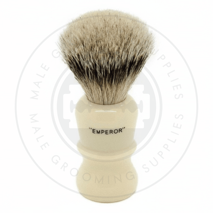 Simpsons Emperor faux ivory shaving brush with Super Silvertip Badger hair - E1 Super - Back