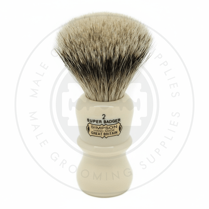 Simpsons Emperor faux ivory shaving brush with Super Silvertip Badger hair - E2 Super - Front