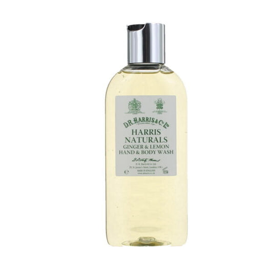 D.R. Harris Naturals Ginger & Lemon Hand and Body Wash – 200ml Disc-Top Bottle.