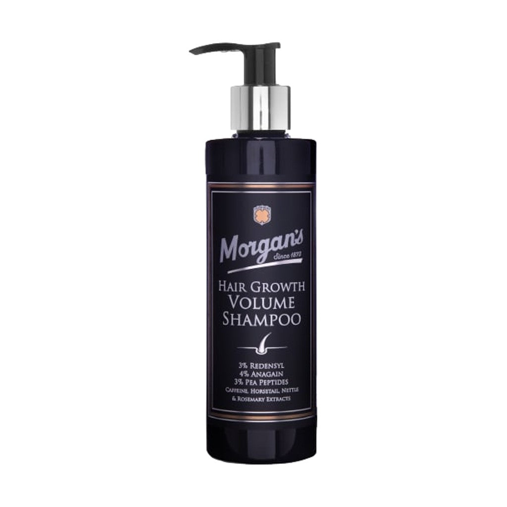 Morgans Hair Growth Volume Shampoo 250ml bottle designed for gentle cleansing and fuller looking hair