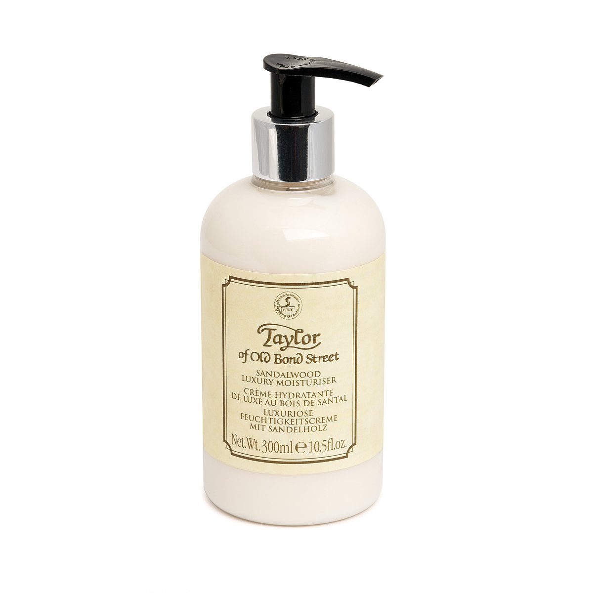 Taylor of Old Bond Street Sandalwood Moisturiser – 300ml, Hydrating Lotion With Classic Fougère Scent.